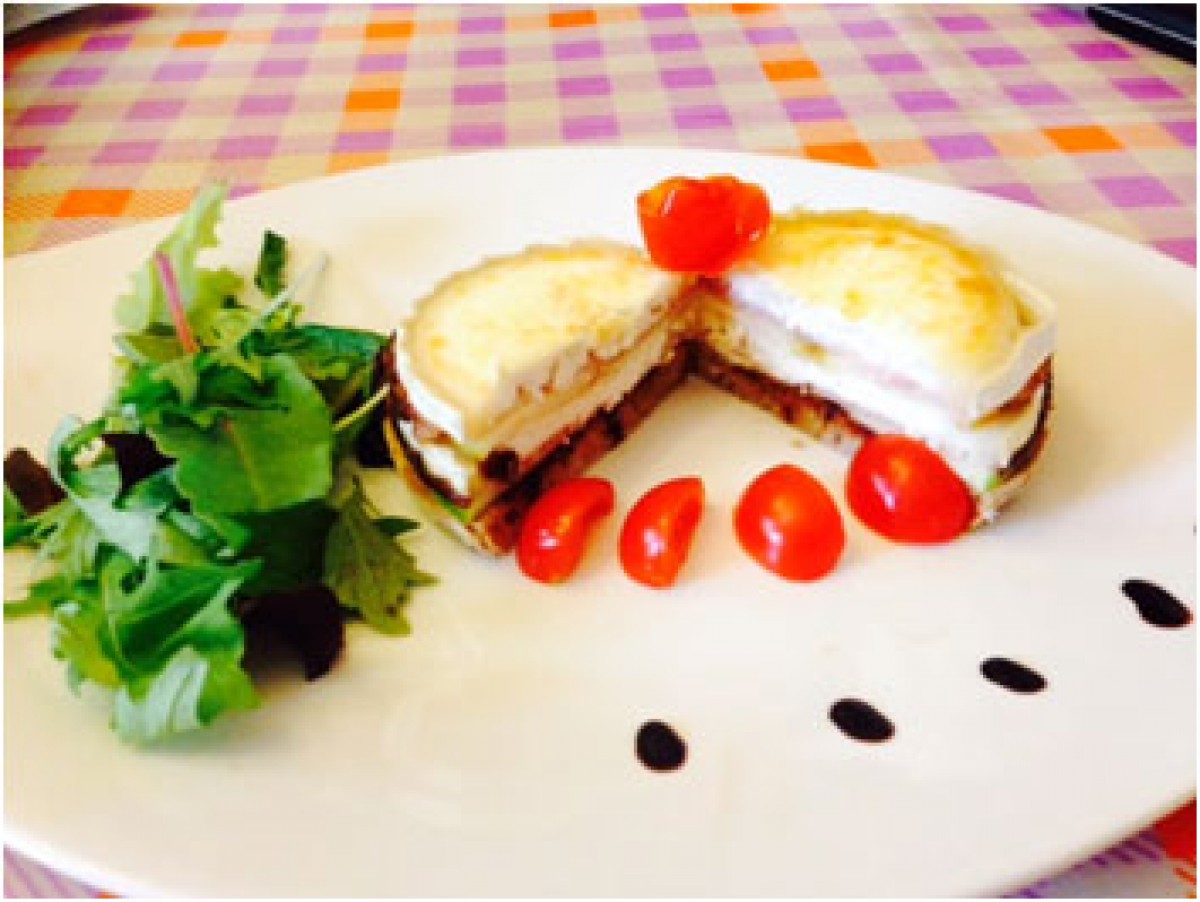 Millefeuille de gridouille au chèvre façon tournebride